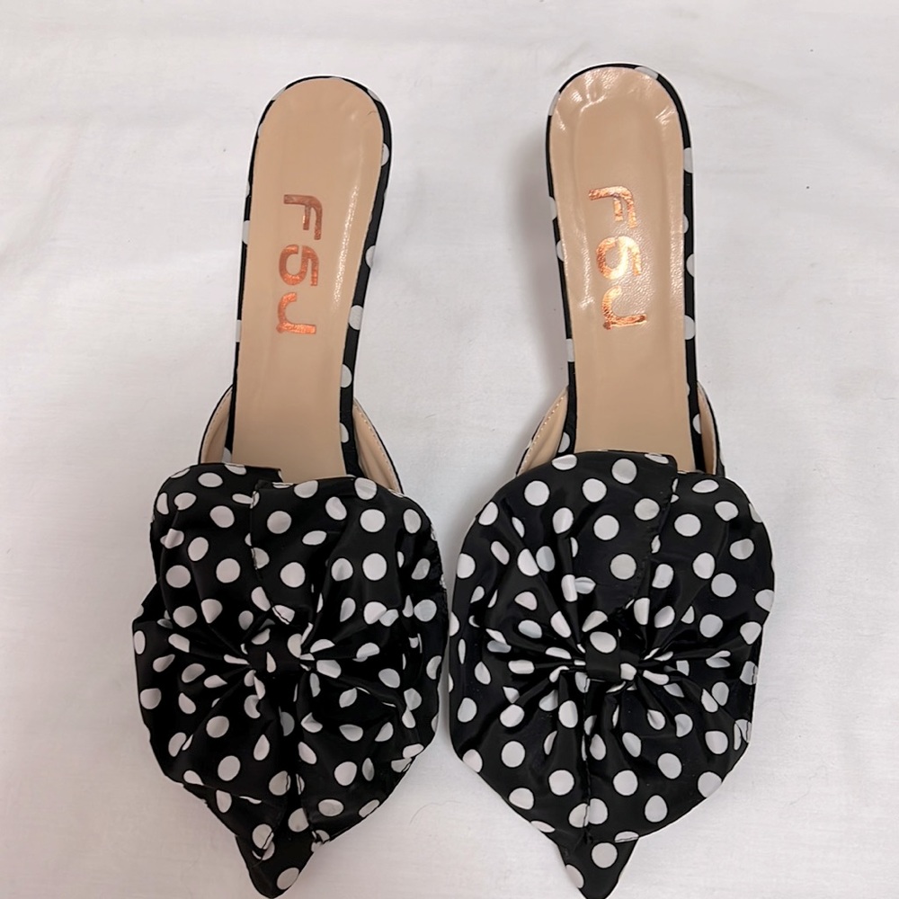 FSJ polka dot mules size 10M no box - Picture 4 of 7